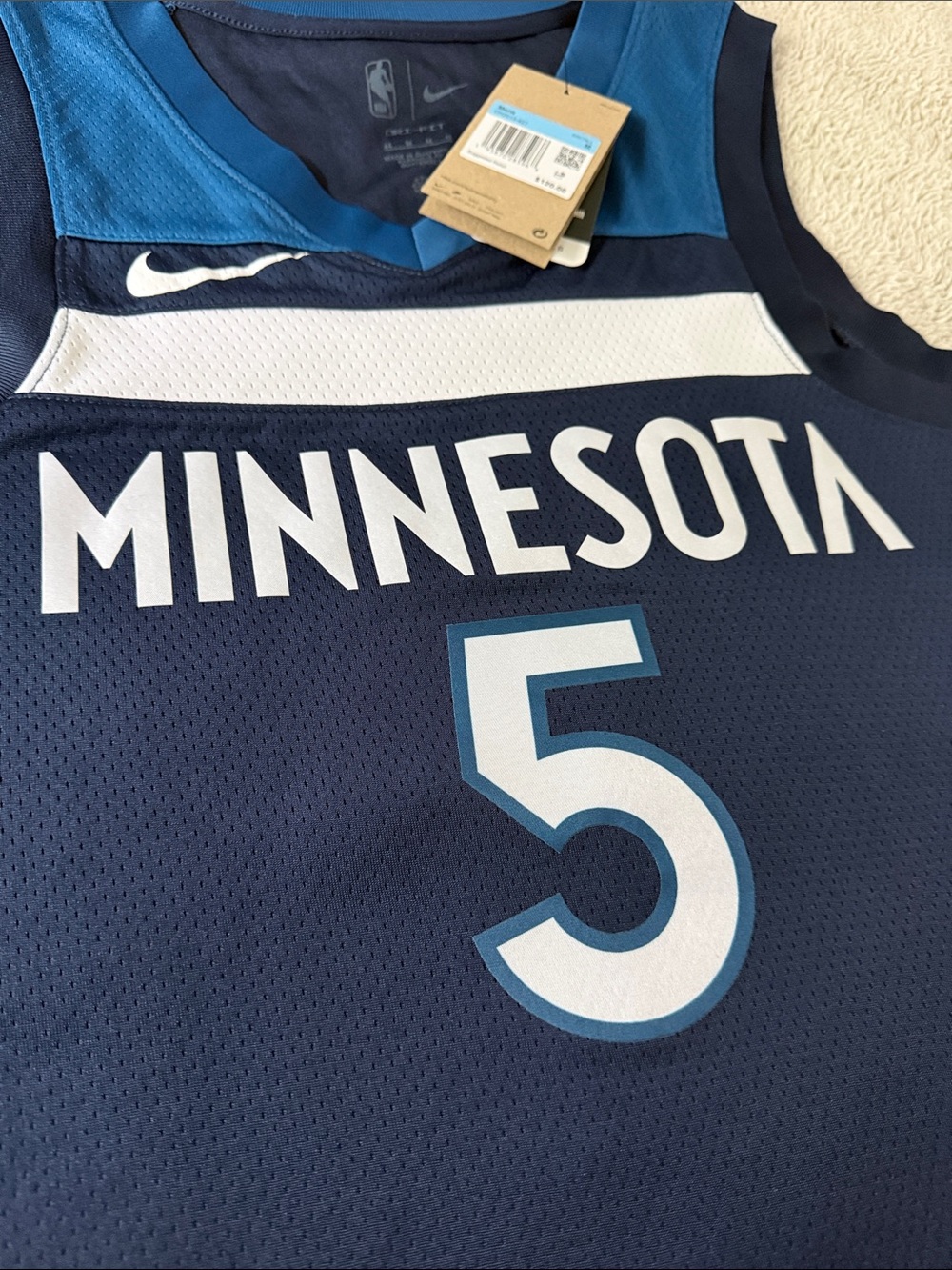 Minnesota Timberwolves #5 Anthony Edwards NBA Icon Edition Nike Swingman Jersey - Picture 5 of 9